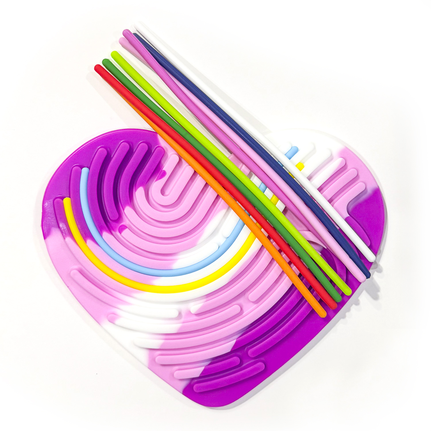 Heart Silly Tubes, Pink/Purple - Sensory Toy